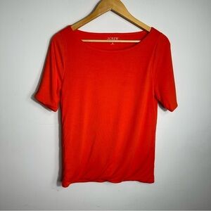 J. Crew FormKnit Elbow Sleeve T-Shirt, Size M, Orange Guarana